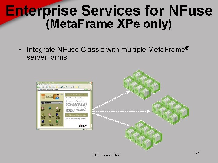 Enterprise Services for NFuse (Meta. Frame XPe only) • Integrate NFuse Classic with multiple