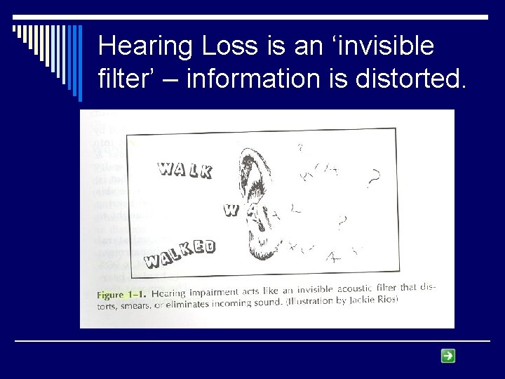 Hearing Loss is an ‘invisible filter’ – information is distorted. 