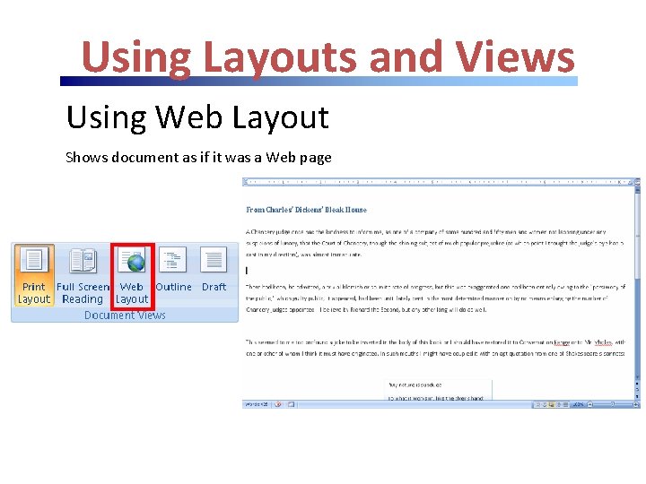 Using Layouts and Views Using Web Layout Shows document as if it was a Using Layouts and Views Using Web Layout Shows document as if it was a
