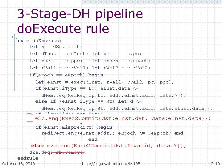 3 -Stage-DH pipeline do. Execute rule do. Execute; let x = d 2 e. 3 -Stage-DH pipeline do. Execute rule do. Execute; let x = d 2 e.