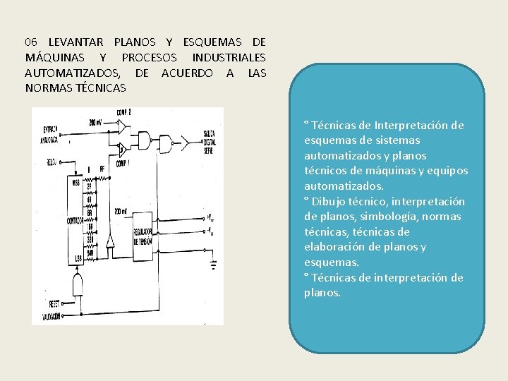 06 LEVANTAR PLANOS Y ESQUEMAS DE MÁQUINAS Y PROCESOS INDUSTRIALES AUTOMATIZADOS, DE ACUERDO A 06 LEVANTAR PLANOS Y ESQUEMAS DE MÁQUINAS Y PROCESOS INDUSTRIALES AUTOMATIZADOS, DE ACUERDO A