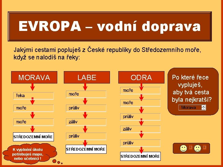 EVROPA – vodní doprava Jakými cestami popluješ z České republiky do Středozemního moře, když