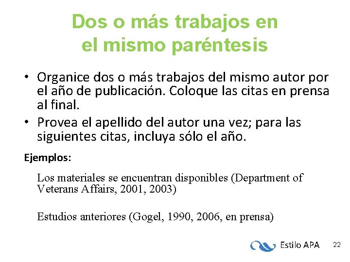 Dos o más trabajos en el mismo paréntesis • Organice dos o más trabajos Dos o más trabajos en el mismo paréntesis • Organice dos o más trabajos