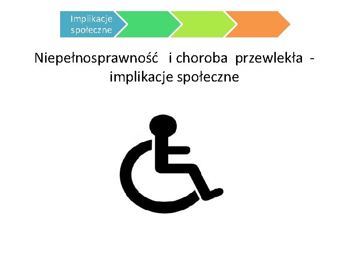 Implikacje społeczne Niepełnosprawność i choroba przewlekła - implikacje społeczne 