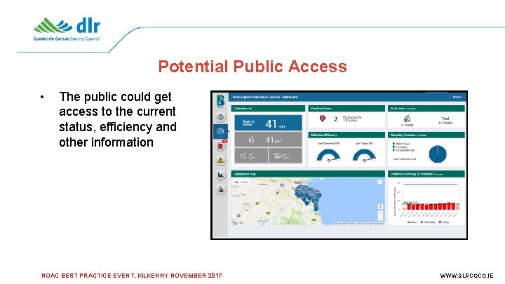 Potential Public Access • The public could get access to the current status, efficiency