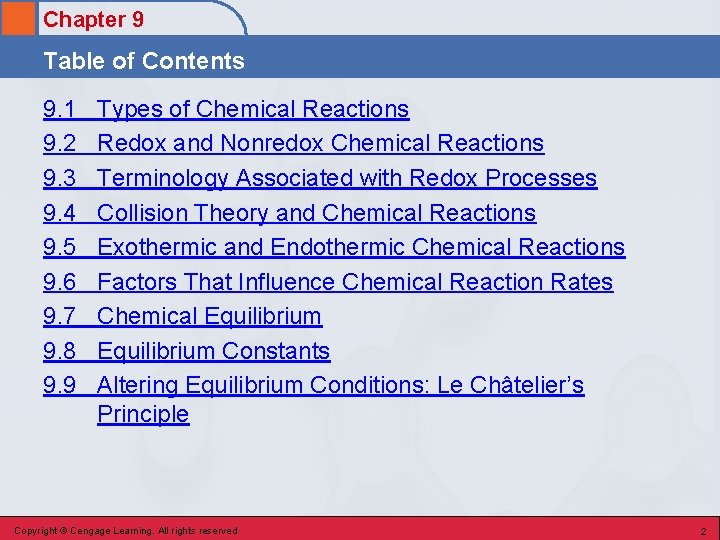 Chapter 9 Table of Contents 9. 1 9. 2 9. 3 9. 4 9.