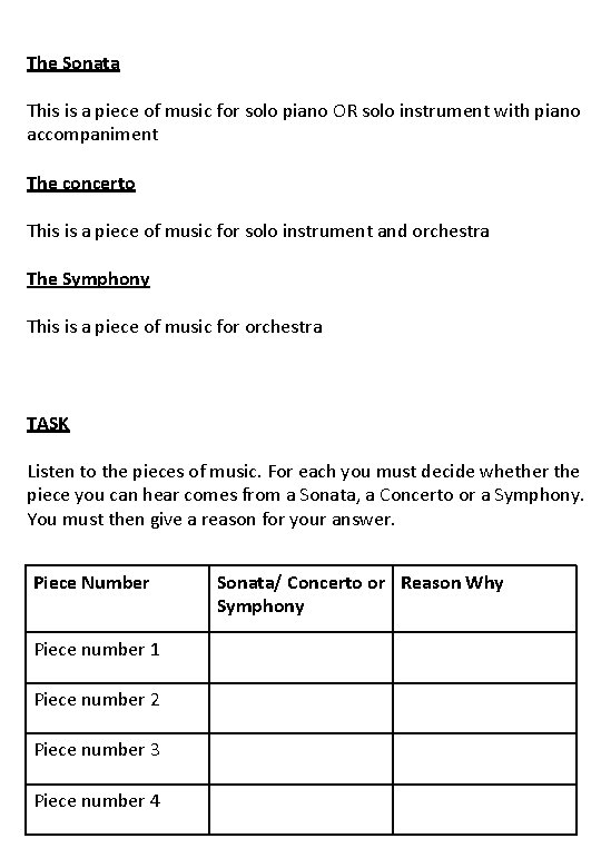 The Sonata This is a piece of music for solo piano OR solo instrument