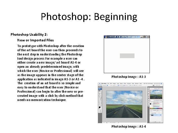 Photoshop: Beginning Photoshop Usability 2: New or Imported Files To prototype with Photoshop after