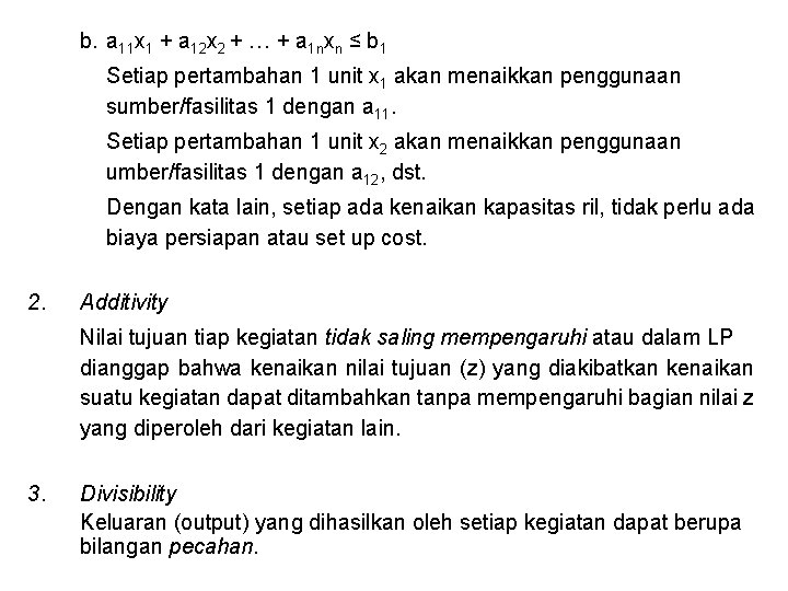 b. a 11 x 1 + a 12 x 2 + … + a