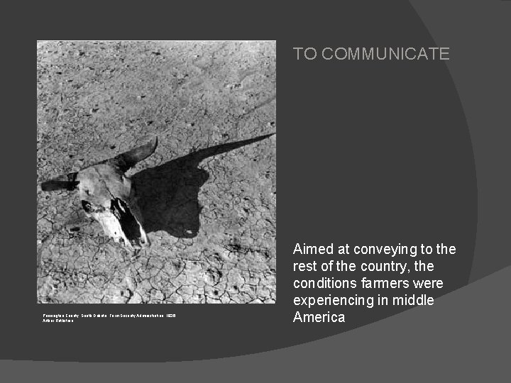 TO COMMUNICATE Pennington County, South Dakota. Farm Security Administration, 1936. Arthur Rothstein Aimed at