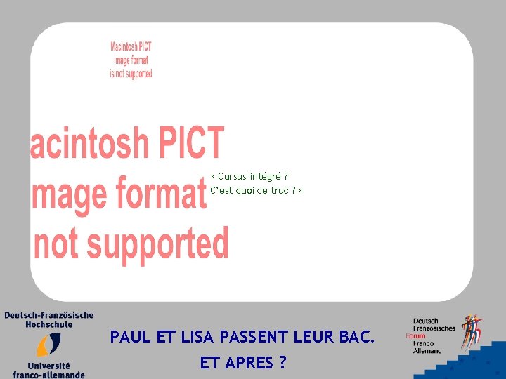 » Cursus intégré ? C’est quoi ce truc ? « PAUL ET LISA PASSENT » Cursus intégré ? C’est quoi ce truc ? « PAUL ET LISA PASSENT