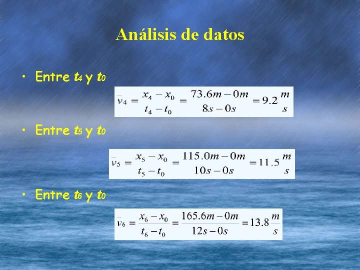 Análisis de datos • Entre t 4 y t 0 • Entre t 5