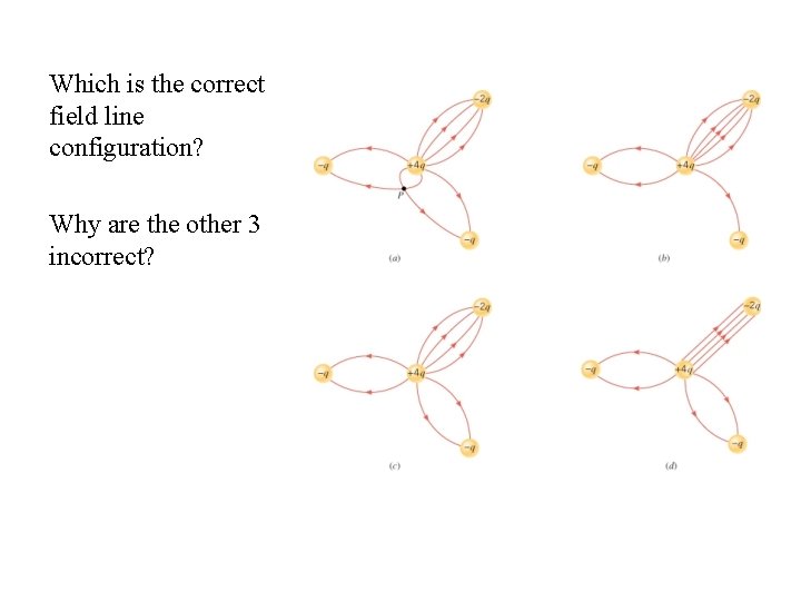 Which is the correct field line configuration? Why are the other 3 incorrect? 