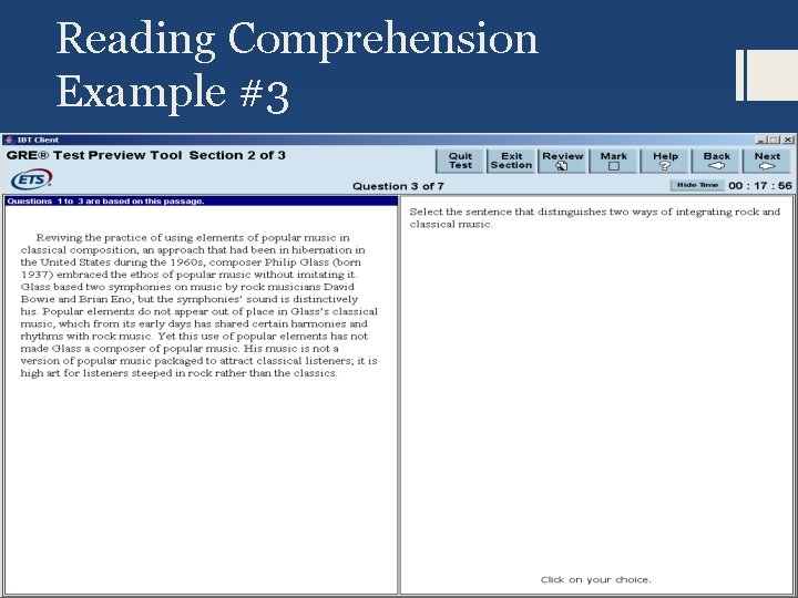 Reading Comprehension Example #3 