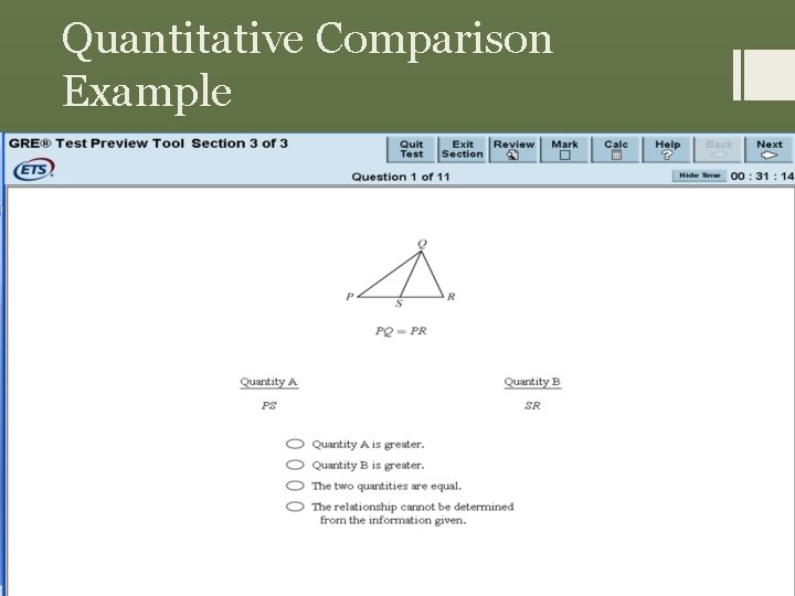 Quantitative Comparison Example 