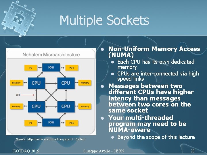 Multiple Sockets l Non-Uniform Memory Access (NUMA) l l Source: http: //www. ni. com/white-paper/11266/en/ Multiple Sockets l Non-Uniform Memory Access (NUMA) l l Source: http: //www. ni. com/white-paper/11266/en/