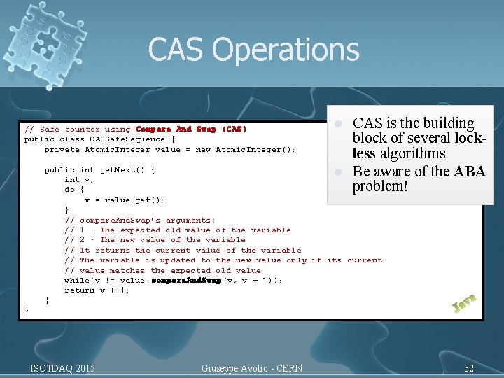 CAS Operations // Safe counter using Compare And Swap (CAS) public class CASSafe. Sequence CAS Operations // Safe counter using Compare And Swap (CAS) public class CASSafe. Sequence