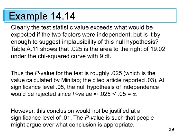Example 14. 14 39 Example 14. 14 39