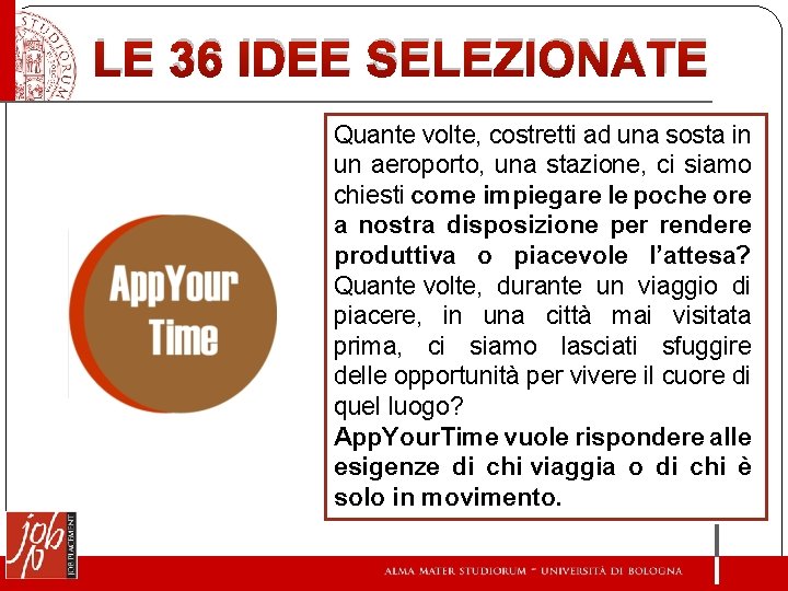  LE 36 IDEE SELEZIONATE Quante volte, costretti ad una sosta in un aeroporto,