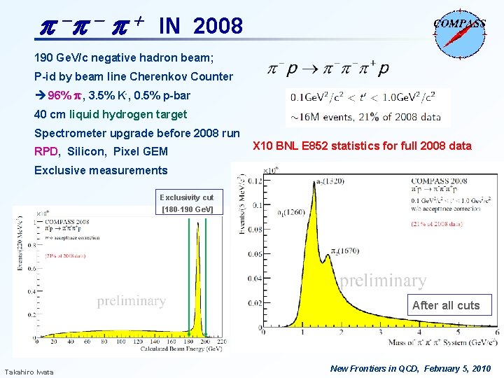p -p - p + IN 2008 190 Ge. V/c negative hadron beam; P-id p -p - p + IN 2008 190 Ge. V/c negative hadron beam; P-id