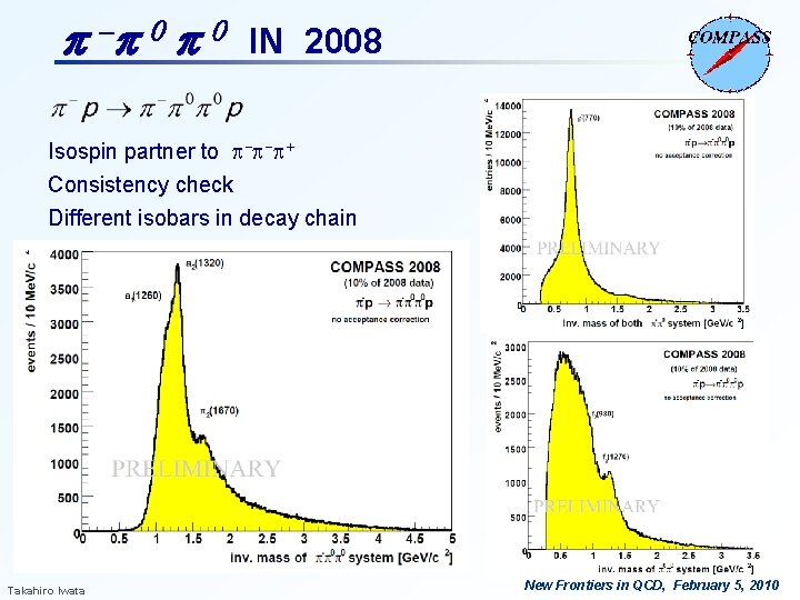 p -p 0 IN 2008 Isospin partner to p-p-p+ Consistency check Different isobars in p -p 0 IN 2008 Isospin partner to p-p-p+ Consistency check Different isobars in