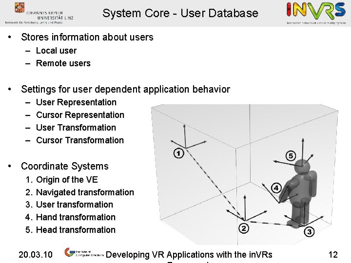 System Core - User Database • Stores information about users – Local user –