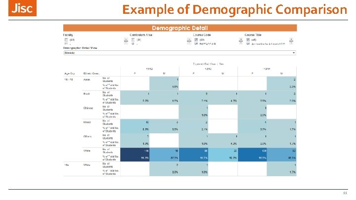 Example of Demographic Comparison 11 