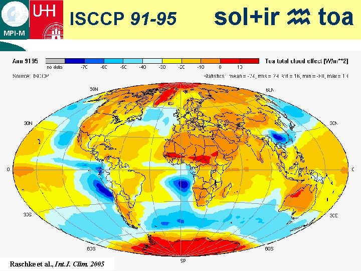 ISCCP 91 -95 MPI-M ¡ text Raschke et al. , Int. J. Clim. 2005 ISCCP 91 -95 MPI-M ¡ text Raschke et al. , Int. J. Clim. 2005