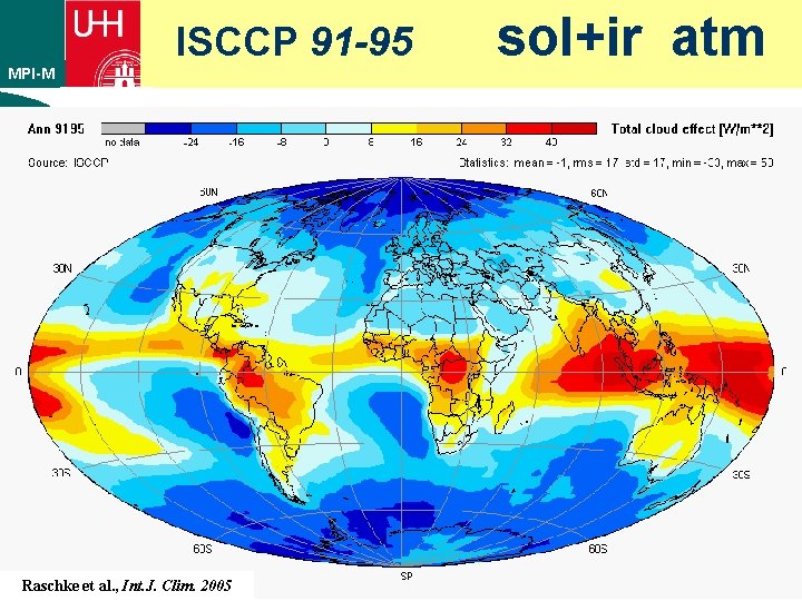 ISCCP 91 -95 MPI-M ¡ text Raschke et al. , Int. J. Clim. 2005 ISCCP 91 -95 MPI-M ¡ text Raschke et al. , Int. J. Clim. 2005
