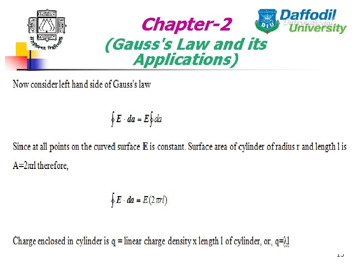 Chapter-2 (Gauss's Law and its Applications) 13 