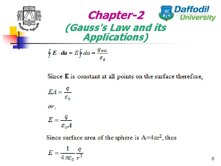 Chapter-2 (Gauss's Law and its Applications) 8 