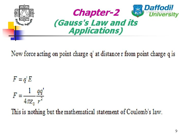 Chapter-2 (Gauss's Law and its Applications) 9 