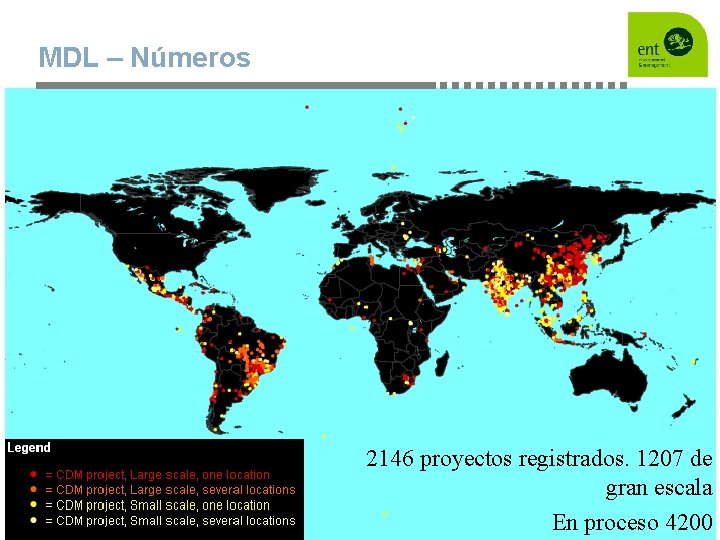 MDL – Números 2146 proyectos registrados. 1207 de gran escala En proceso 4200 