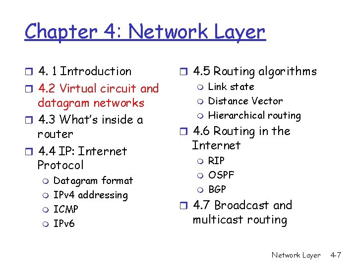 Chapter 4: Network Layer r 4. 1 Introduction r 4. 2 Virtual circuit and Chapter 4: Network Layer r 4. 1 Introduction r 4. 2 Virtual circuit and