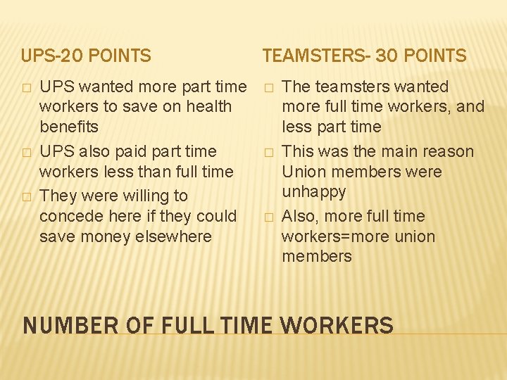 UPS-20 POINTS � � � UPS wanted more part time workers to save on UPS-20 POINTS � � � UPS wanted more part time workers to save on