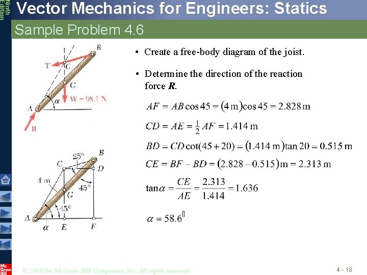 Ninth Edition Vector Mechanics for Engineers: Statics Sample Problem 4. 6 • Create a