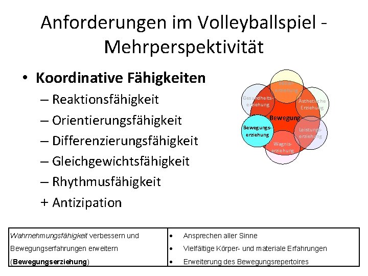 Koordinative Fähigkeiten Im Sport Mehrperspektivischer Unterricht am Beispiel Volleyball ZPG Sport Khler
