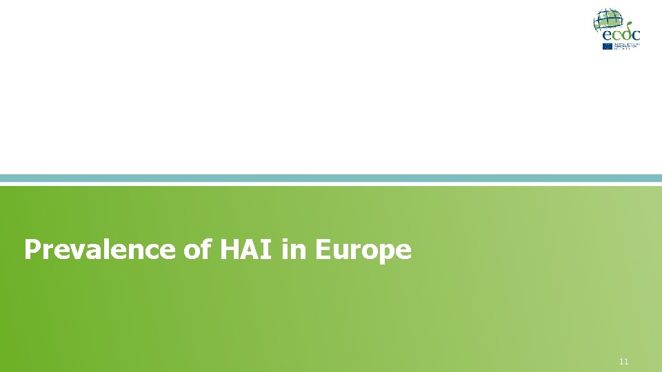 Prevalence of HAI in Europe 11 