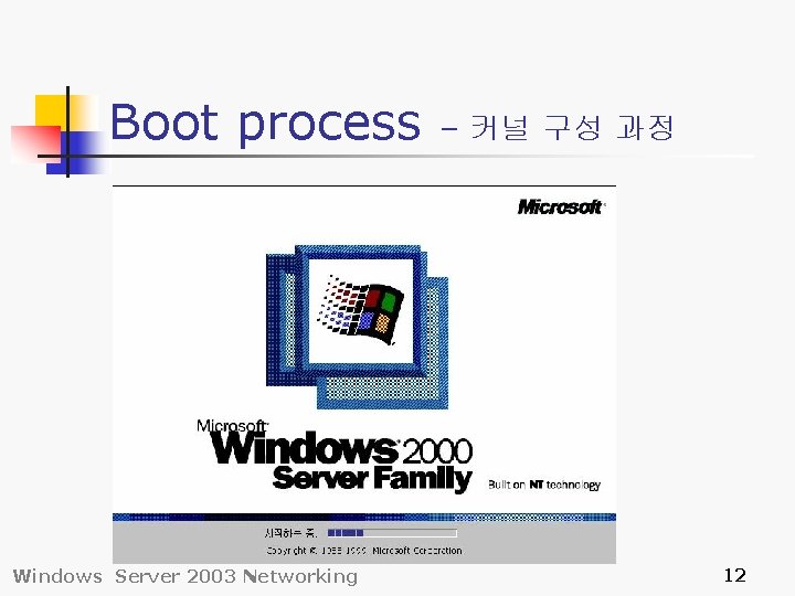 Boot process Windows Server 2003 Networking – 커널 구성 과정 12 