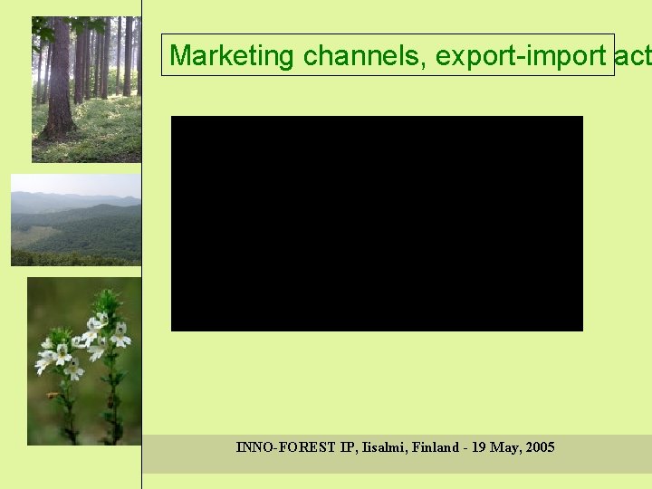 Marketing channels, export-import act INNO-FOREST IP, Iisalmi, Finland - 19 May, 2005 
