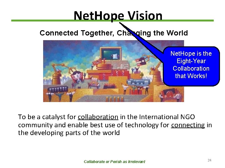 Net. Hope Vision Connected Together, Changing the World Net. Hope is the Eight-Year Collaboration