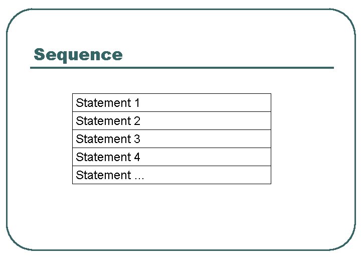 Sequence Statement 1 Statement 2 Statement 3 Statement 4 Statement … 