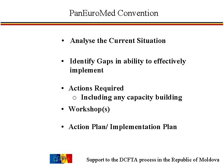 Pan. Euro. Med Convention • Analyse the Current Situation • Identify Gaps in ability
