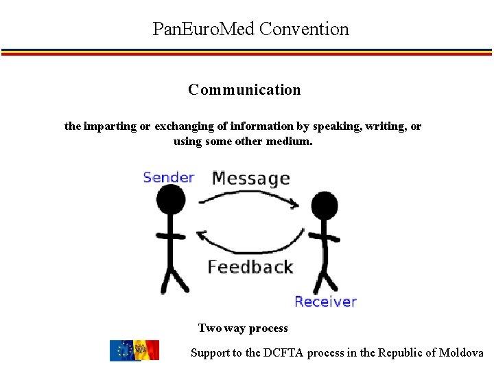 Pan. Euro. Med Convention Communication the imparting or exchanging of information by speaking, writing,