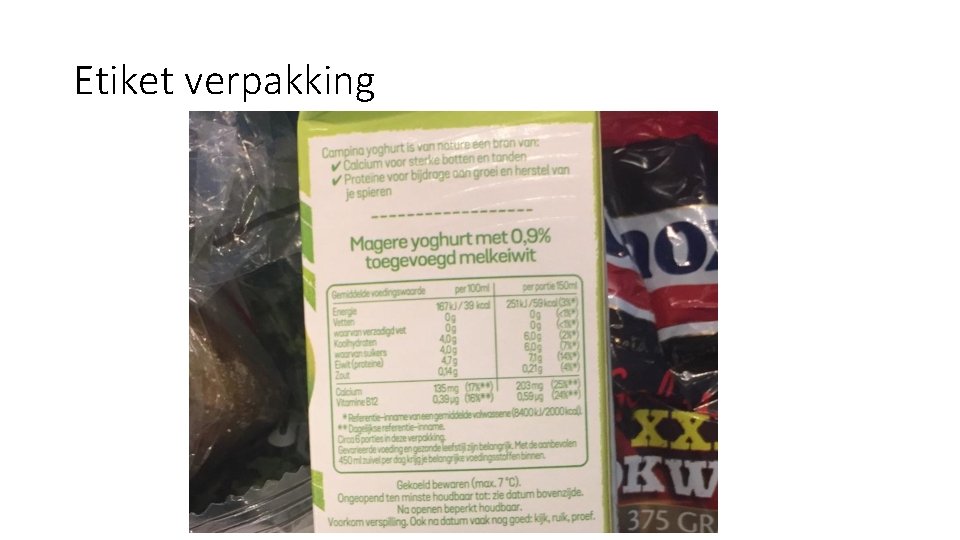 Etiket verpakking 