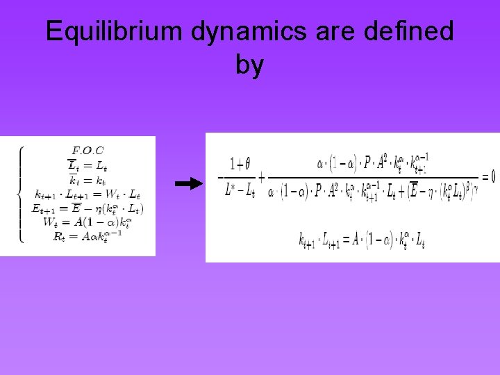 Equilibrium dynamics are defined by 