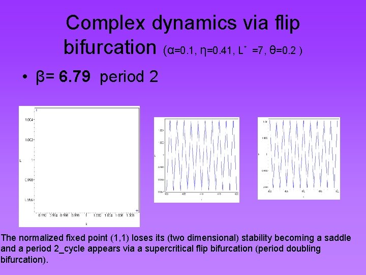 Complex dynamics via flip bifurcation (α=0. 1, η=0. 41, L =7, θ=0. 2 )