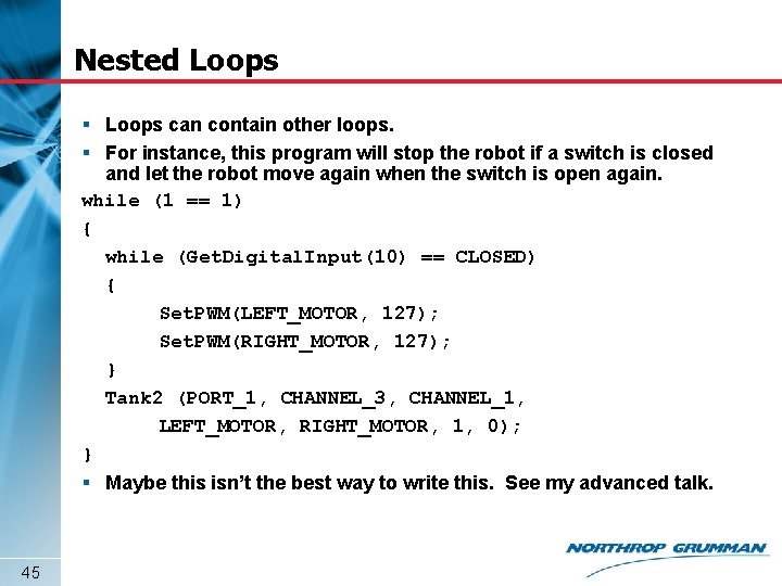 Nested Loops § Loops can contain other loops. § For instance, this program will