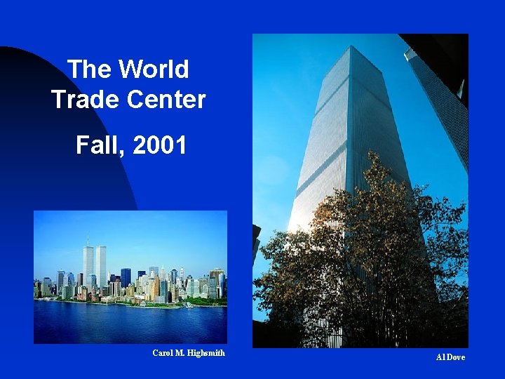 The World Trade Center Fall, 2001 Carol M. Highsmith Al Dove The World Trade Center Fall, 2001 Carol M. Highsmith Al Dove