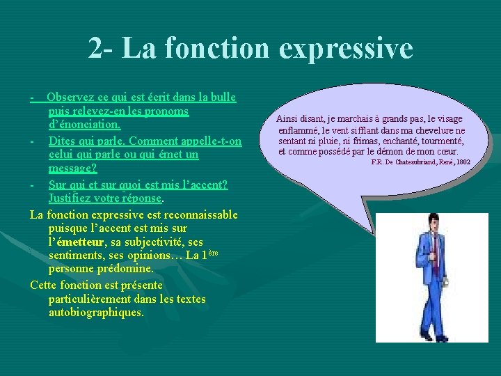 2 - La fonction expressive - Observez ce qui est écrit dans la bulle